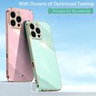 For iPhone 16 Pro Max XINLI Straight Edge 6D Electroplate TPU Phone Case(Mint Green) - 2