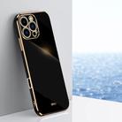 For iPhone 16 Pro XINLI Straight Edge 6D Electroplate TPU Phone Case(Black) - 1