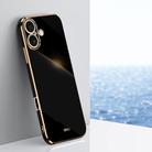 For iPhone 16 Plus XINLI Straight Edge 6D Electroplate TPU Phone Case(Black) - 1