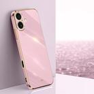 For iPhone 16 Plus XINLI Straight Edge 6D Electroplate TPU Phone Case(Cherry Purple) - 1