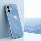 For iPhone 16 Plus XINLI Straight Edge 6D Electroplate TPU Phone Case(Celestial Blue) - 1