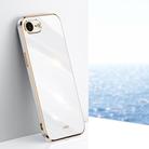 For iPhone 16e XINLI Straight Edge 6D Electroplate TPU Phone Case(White) - 1