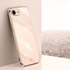 For iPhone 16e XINLI Straight Edge 6D Electroplate TPU Phone Case(Pink) - 1