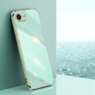 For iPhone 16e XINLI Straight Edge 6D Electroplate TPU Phone Case(Mint Green) - 1