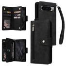 For Google Pixel 8 Pro Rivet Buckle 9 Cards Three Fold Leather Phone Case(Black) - 1