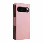 For Google Pixel 9 Pro Rivet Buckle 9 Cards Three Fold Leather Phone Case(Rose Gold) - 3