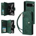 For Google Pixel 9 Pro Rivet Buckle 9 Cards Three Fold Leather Phone Case(Green) - 1