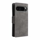 For Google Pixel 9 Pro Rivet Buckle 9 Cards Three Fold Leather Phone Case(Grey) - 3