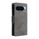 For Google Pixel 9 Rivet Buckle 9 Cards Three Fold Leather Phone Case(Grey) - 3