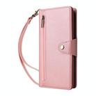 For Google Pixel 9a Rivet Buckle 9 Cards Three Fold Leather Phone Case(Rose Gold) - 2