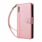 For Google Pixel 10 Pro XL / 9 Pro XL Rivet Buckle 9 Cards Three Fold Leather Phone Case(Rose Gold) - 2