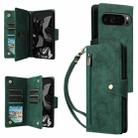For Google Pixel 10 Pro XL / 9 Pro XL Rivet Buckle 9 Cards Three Fold Leather Phone Case(Green) - 1