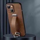 For iPhone 15 Plus SULADA Tide Cool Series PC + Leather Texture Skin Feel Phone Case(Brown) - 1