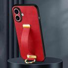 For iPhone 16 Plus SULADA Tide Cool Series PC + Leather Texture Skin Feel Phone Case(Red) - 1