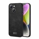 For iPhone 15 Plus SULADA Shockproof TPU + Handmade Leather Phone Case(Black) - 1