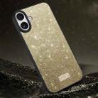 For iPhone 16 Plus SULADA Glittery PC Hybrid TPU Handmade Leather Phone Case(Gold) - 1