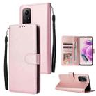 For Xiaomi Redmi Note 12S 3-Card Slots Multifunctional Leather Phone Case(Rose Gold) - 1