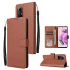 For Xiaomi Redmi Note 12S 3-Card Slots Multifunctional Leather Phone Case(Brown) - 1