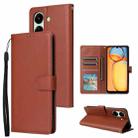 For Xiaomi Redmi 13C 4G 3-Card Slots Multifunctional Leather Phone Case(Brown) - 1