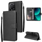 For Xiaomi 13T / 13T Pro 3-Card Slots Multifunctional Leather Phone Case(Black) - 1