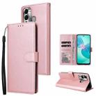 For Infinix Hot 12 Play 3 Card Slots Multifunctional Leather Phone Case(Rose Gold) - 1