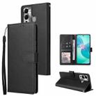 For Infinix Hot 12 Play 3 Card Slots Multifunctional Leather Phone Case(Black) - 1