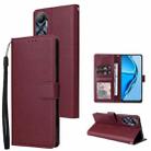 For Infinix Hot 20 4G 3 Card Slots Multifunctional Leather Phone Case(Wine Red) - 1