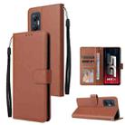 For Infinix Hot 20 5G 3 Card Slots Multifunctional Leather Phone Case(Brown) - 1