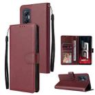 For Infinix Hot 20 5G 3 Card Slots Multifunctional Leather Phone Case(Wine Red) - 1