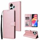 For Infinix Hot 30 3 Card Slots Multifunctional Leather Phone Case(Rose Gold) - 1