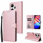 For Infinix Hot 30i 3 Card Slots Multifunctional Leather Phone Case(Rose Gold) - 1