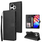 For Infinix Hot 30i 3 Card Slots Multifunctional Leather Phone Case(Black) - 1