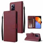 For Infinix Note 30i 3 Card Slots Multifunctional Leather Phone Case(Wine Red) - 1