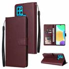 For Infinix Smart 6 3 Card Slots Multifunctional Leather Phone Case(Wine Red) - 1