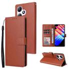 For Infinix Hot 30 Play 3 Card Slots Multifunctional Leather Phone Case(Brown) - 1
