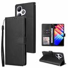 For Infinix Hot 30 Play 3 Card Slots Multifunctional Leather Phone Case(Black) - 1
