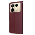 For Infinix Note 40 Pro 5G / 4G / 40 Pro+ 5G 3 Card Slots Multifunctional Leather Phone Case(Wine Red) - 3