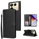 For Infinix Note 40 Pro 5G / 4G / 40 Pro+ 5G 3 Card Slots Multifunctional Leather Phone Case(Black) - 1