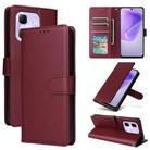 For Infinix Hot 50i 4G / Smart 9 4G 3 Card Slots Multifunctional Leather Phone Case(Wine Red) - 1