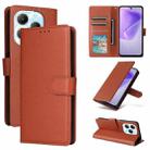 For Infinix Hot 40 / 40 Pro 3-Card Slots Multifunctional Leather Phone Case(Brown) - 1