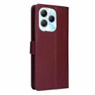 For Infinix Hot 40 / 40 Pro 3-Card Slots Multifunctional Leather Phone Case(Wine Red) - 3