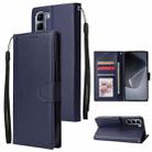 For Infinix Hot 50 4G 3-Card Slots Multifunctional Leather Phone Case(Dark Blue) - 1