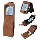 For Samsung Galaxy Z Flip5 5G Crossbody Multi-card Slot Wallet Zipper Leather Phone Case(Brown) - 1