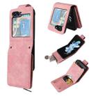 For Samsung Galaxy Z Flip5 5G Crossbody Multi-card Slot Wallet Zipper Leather Phone Case(Pink) - 1