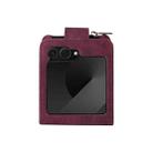 For Samsung Galaxy Z Flip6 5G Crossbody Multi-card Slot Wallet Zipper Leather Phone Case(Wine Red) - 3