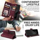 For Samsung Galaxy Z Fold6 5G Crossbody Multi-card Slot Wallet Zipper Leather Phone Case(Wine Red) - 2