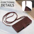 For Samsung Galaxy Z Fold6 5G Crossbody Multi-card Slot Wallet Zipper Leather Phone Case(Coffee) - 3