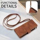 For Samsung Galaxy Z Fold6 5G Crossbody Multi-card Slot Wallet Zipper Leather Phone Case(Brown) - 3