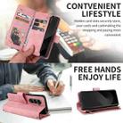 For Samsung Galaxy Z Fold6 5G Crossbody Multi-card Slot Wallet Zipper Leather Phone Case(Pink) - 2