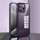 For iPhone 15 Pro Max SULADA Metal Frame + Nano Glass + TPU Phone Case(Dark Purple) - 1